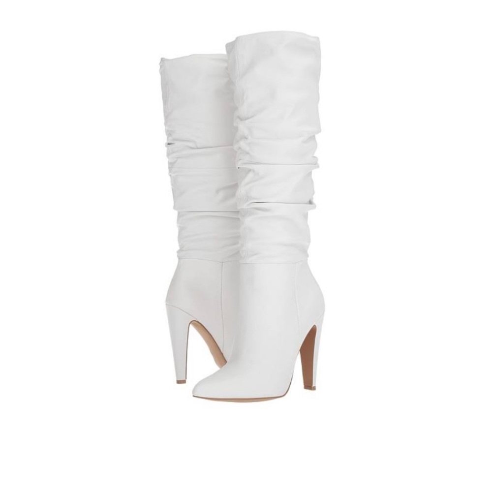 Steve Madden leather white slouch boot